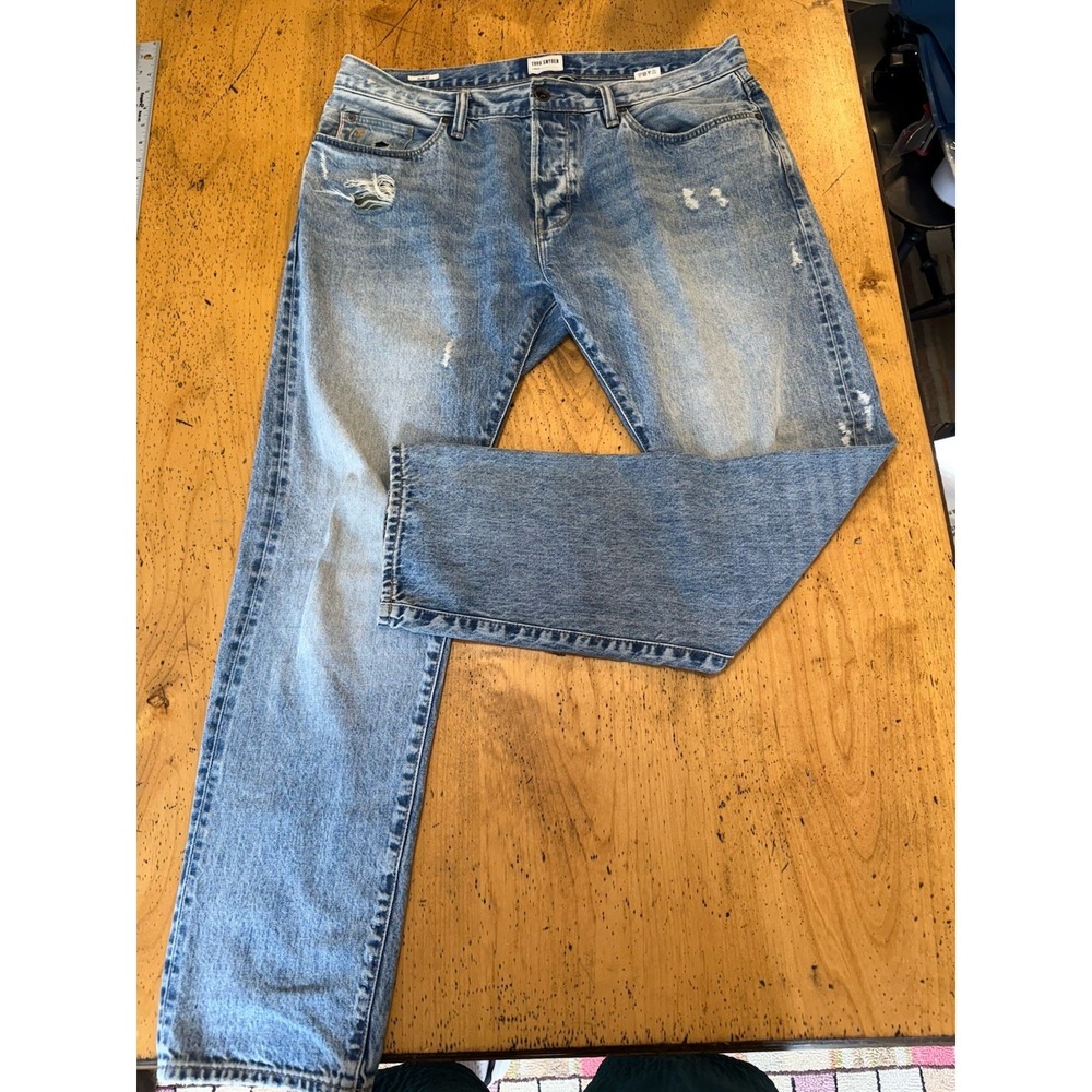 Todd Snyder Jeans Mens 35 Slim Fit Selvedge Distressed Button Fly 12.5 oz Cotton